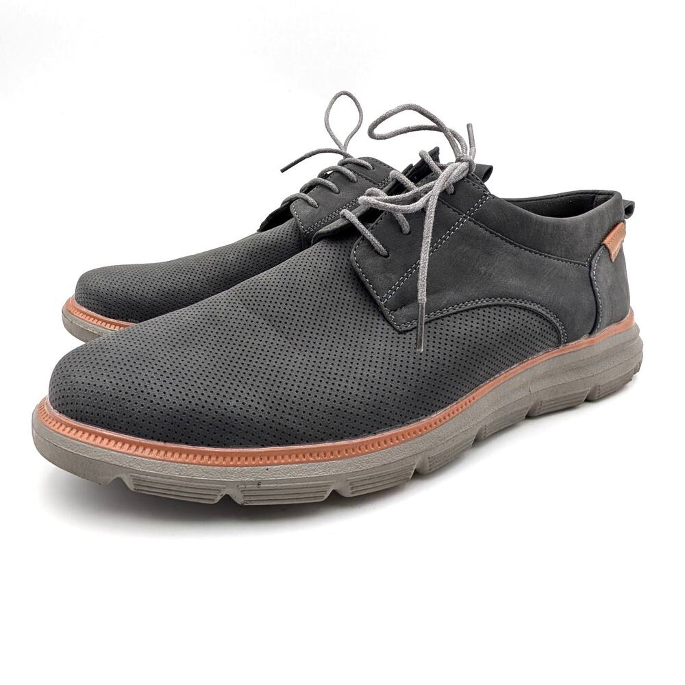 Aston Marc Eglon Lace-Up Oxford Shoes Round Toe Men's Grey Size US10.5 EU44